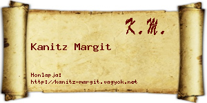 Kanitz Margit névjegykártya